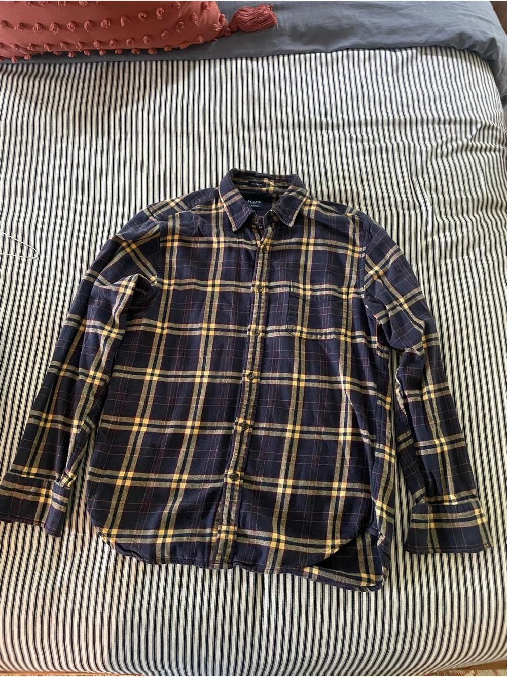 J. Crew Navy Plaid Button-Down Shirt